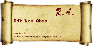 Rákos Absa névjegykártya